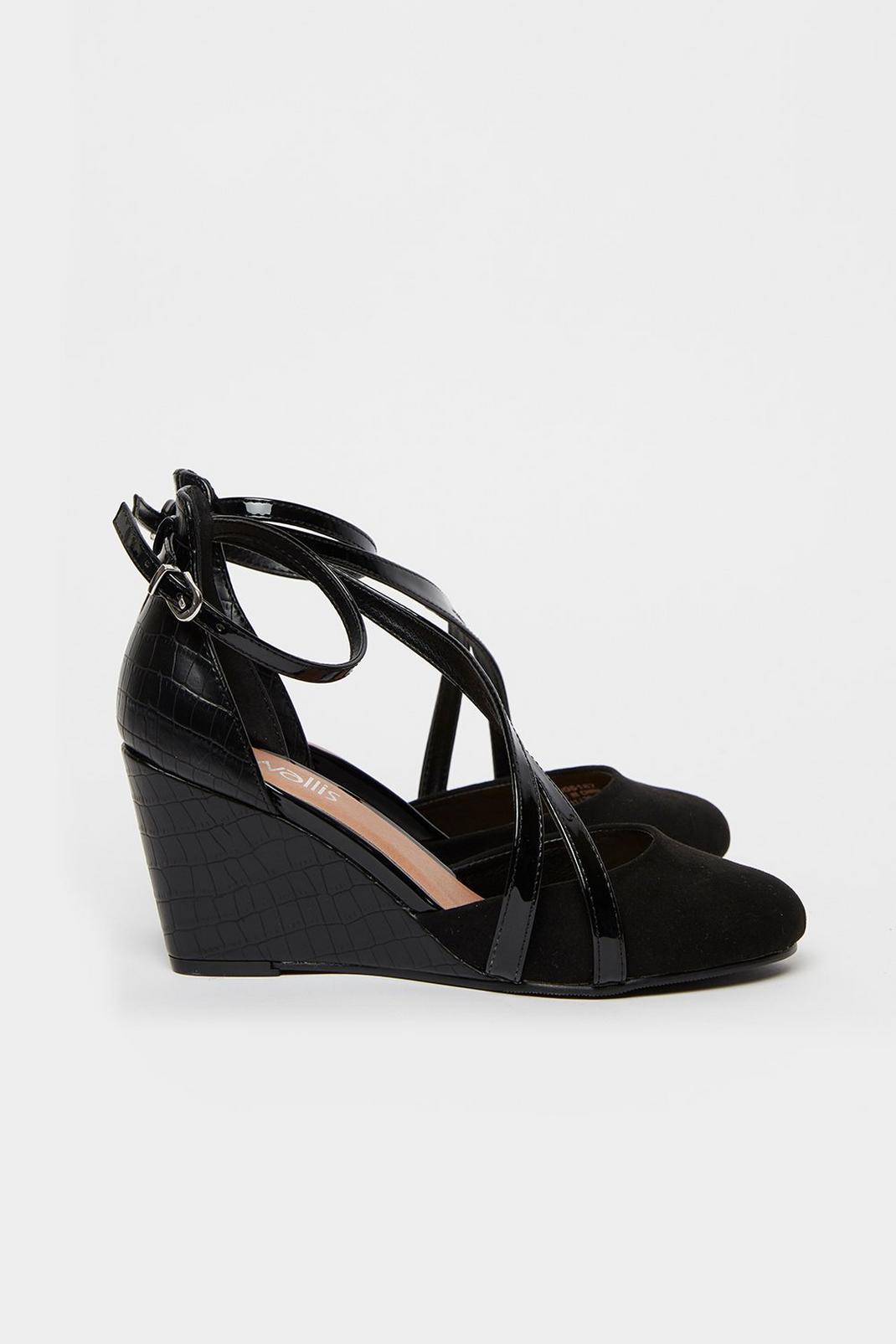 105 Black Double Strap Wedge image number 2