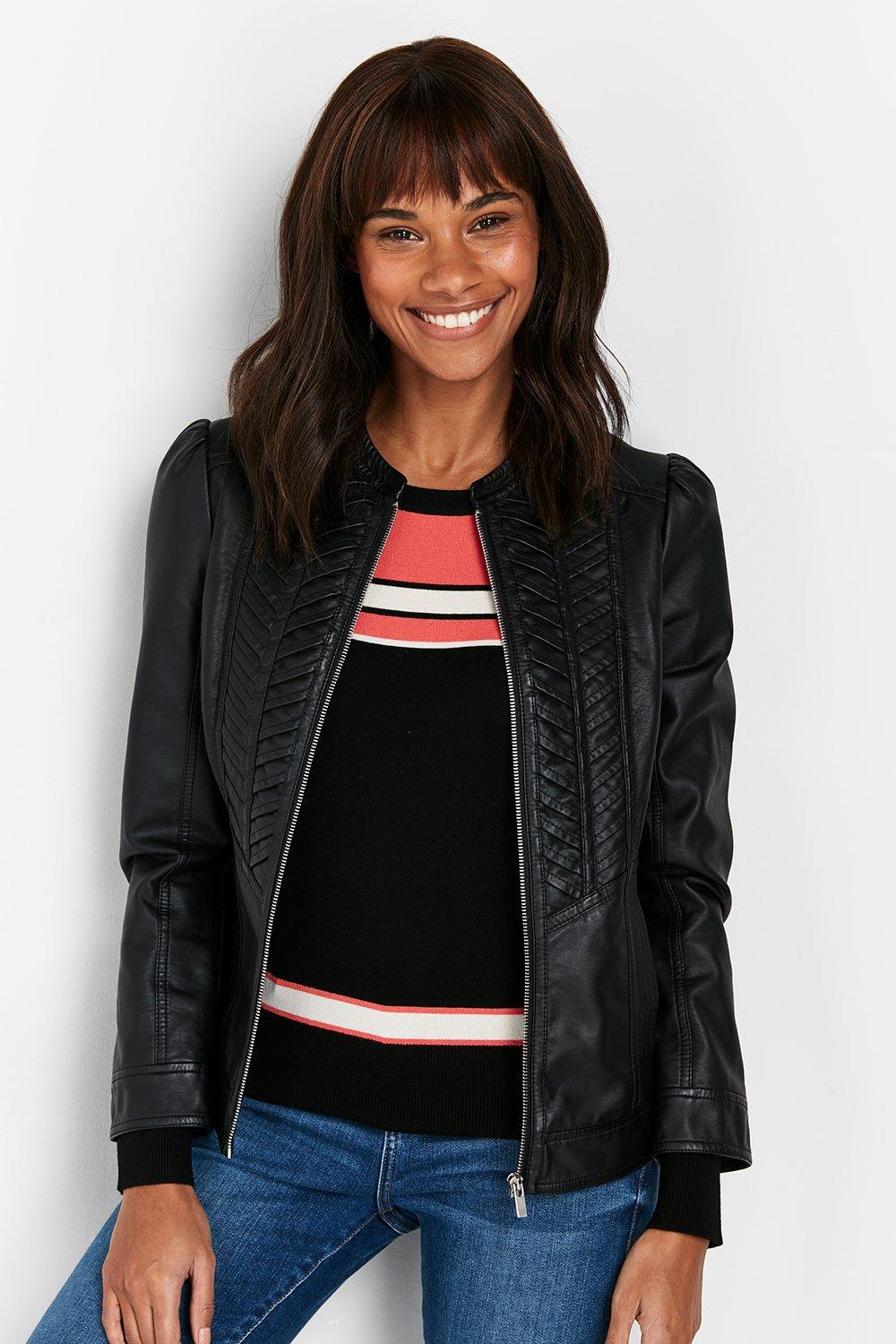 wallis tall leather jacket