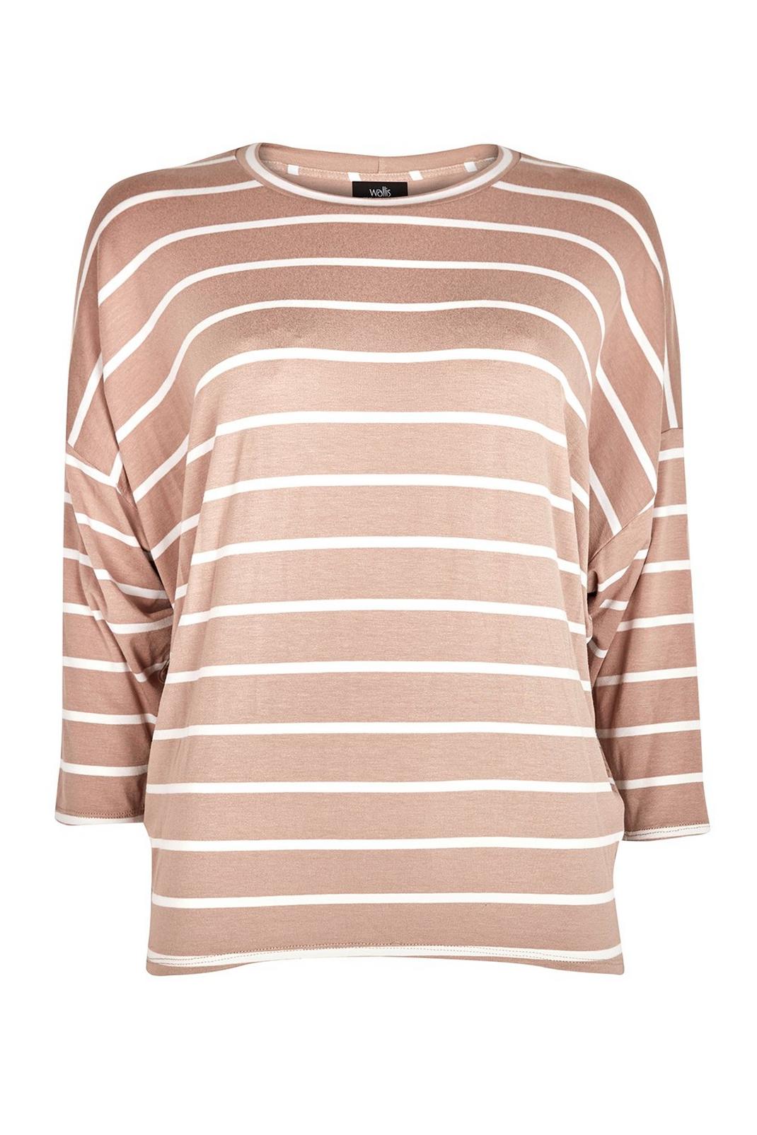 103 TALL Taupe Stripe Batwing Top image number 1