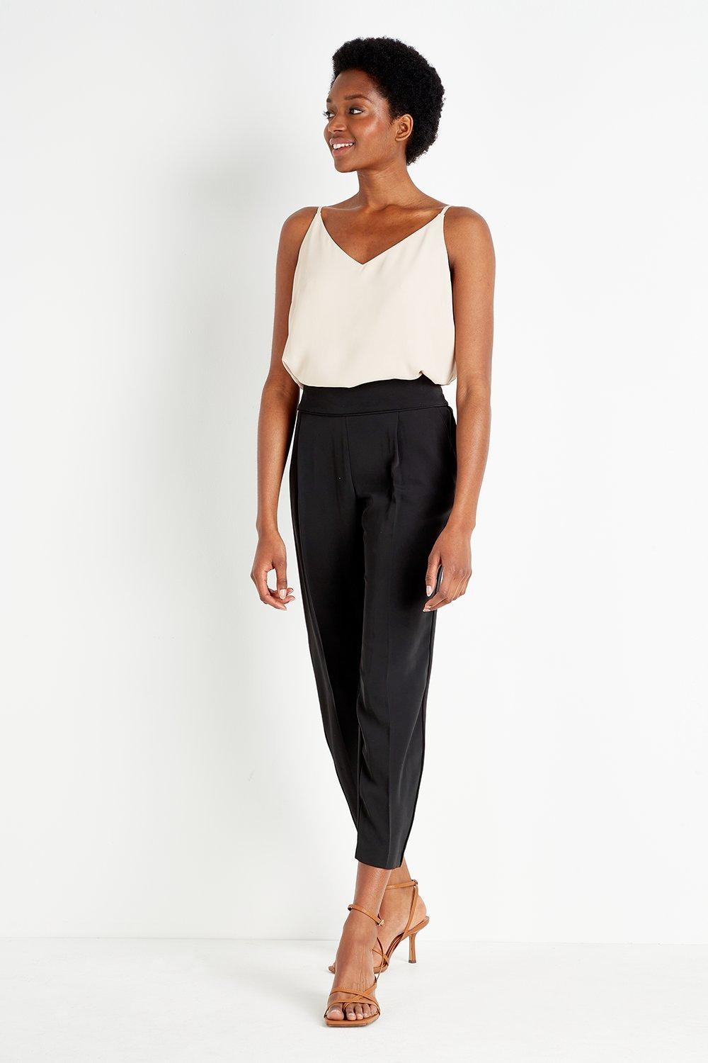 black pull on trousers womens