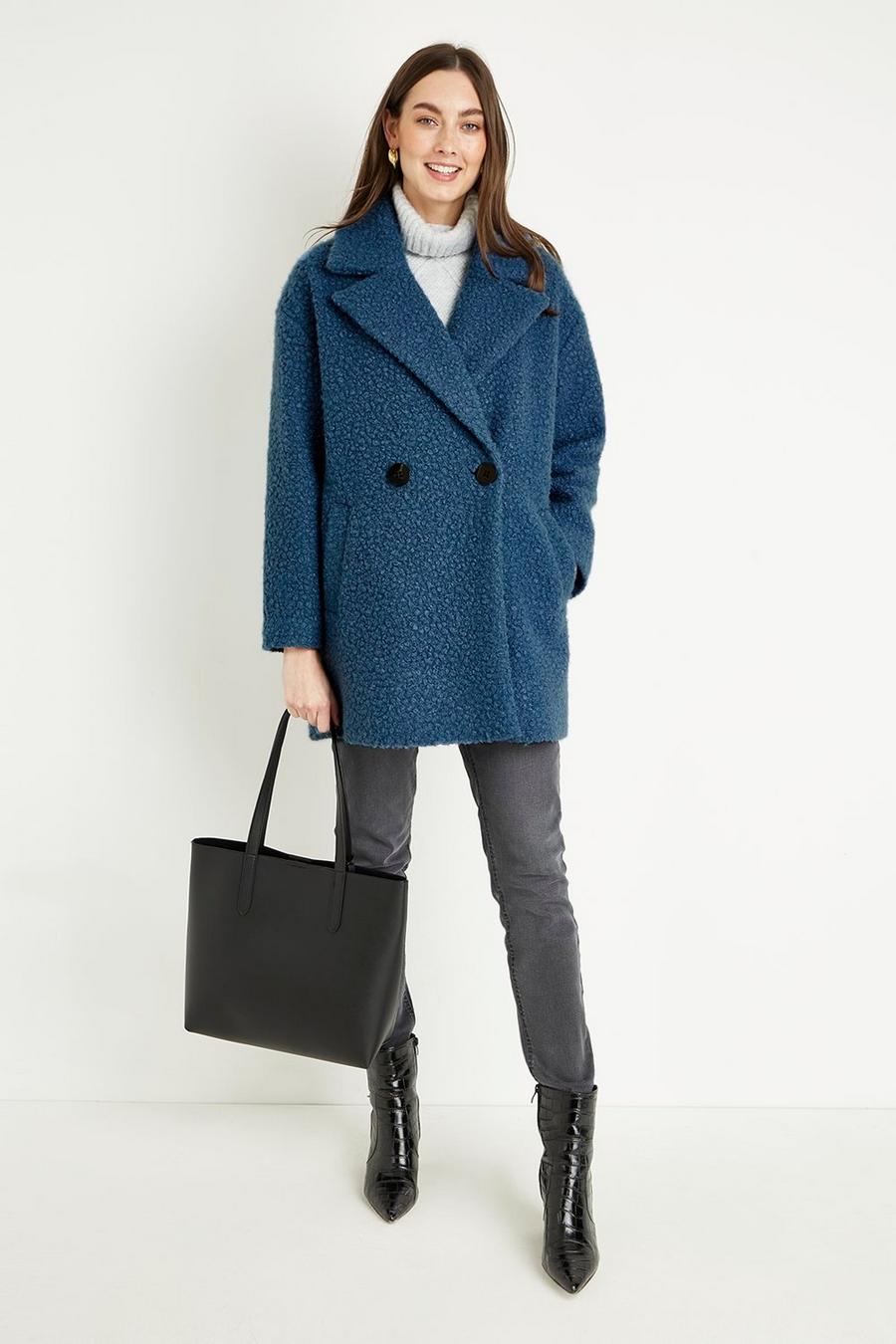 Relaxed 2 Button Detail Coat
