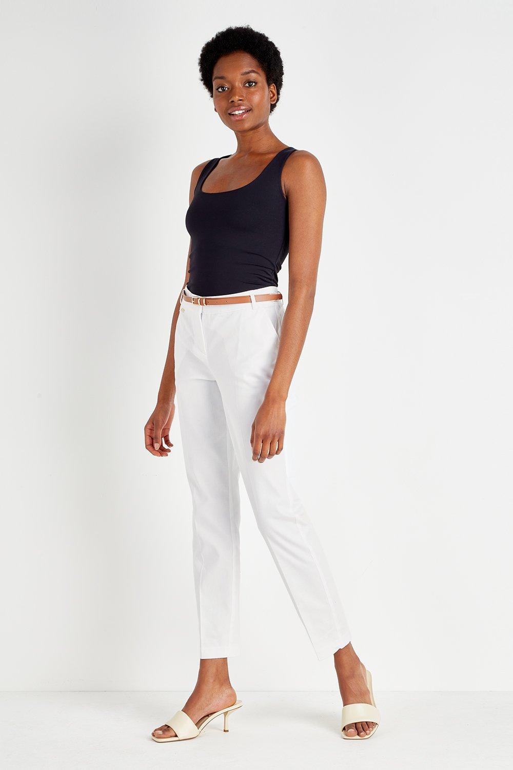 white belted trousers