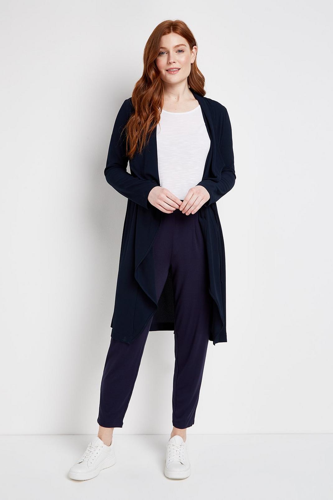 148 Navy Waterfall Duster Jacket image number 1