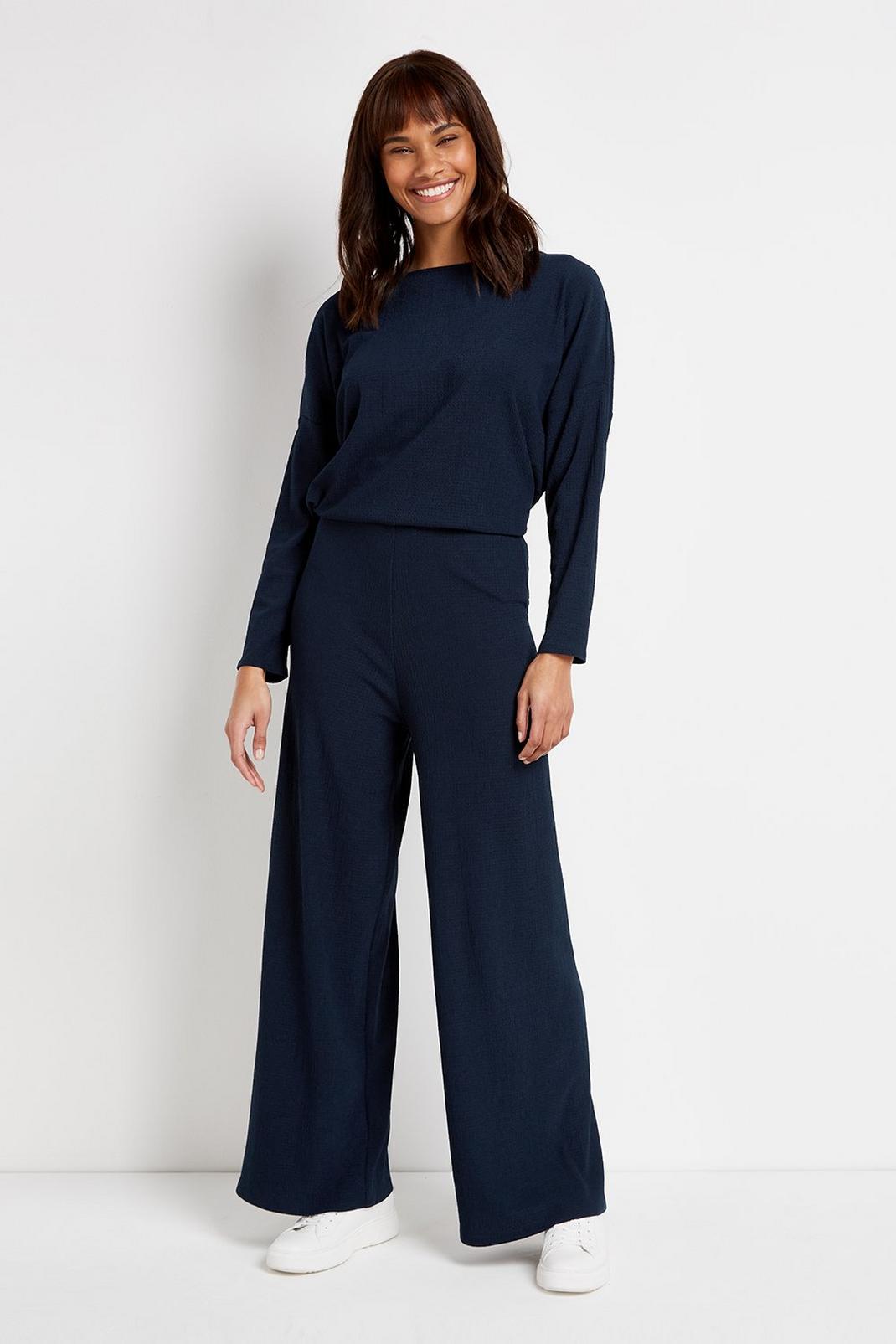 148 Navy Jersey Wide Leg Trouser image number 2