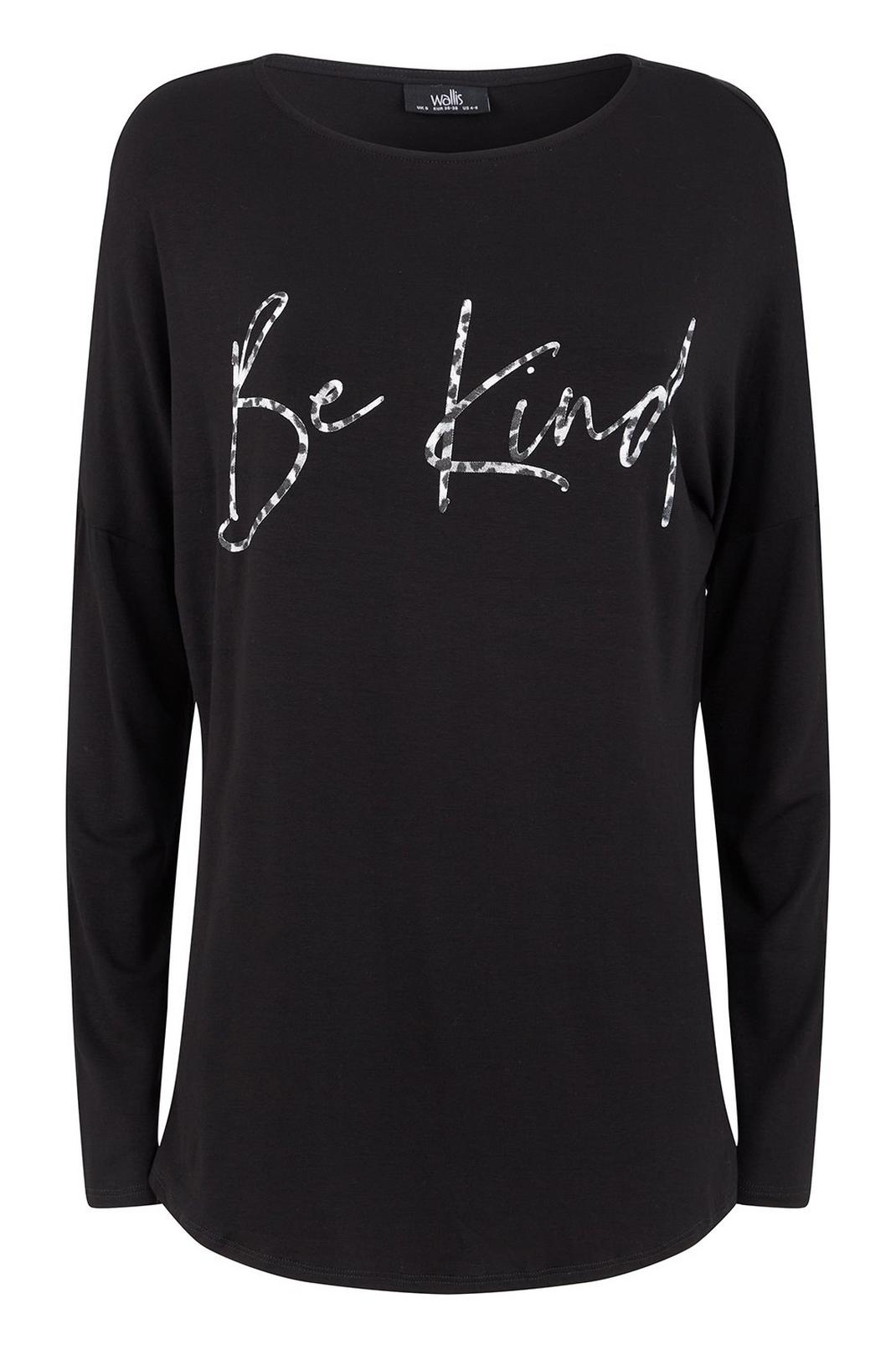 105 Black 'Be Kind' Slogan Top image number 2