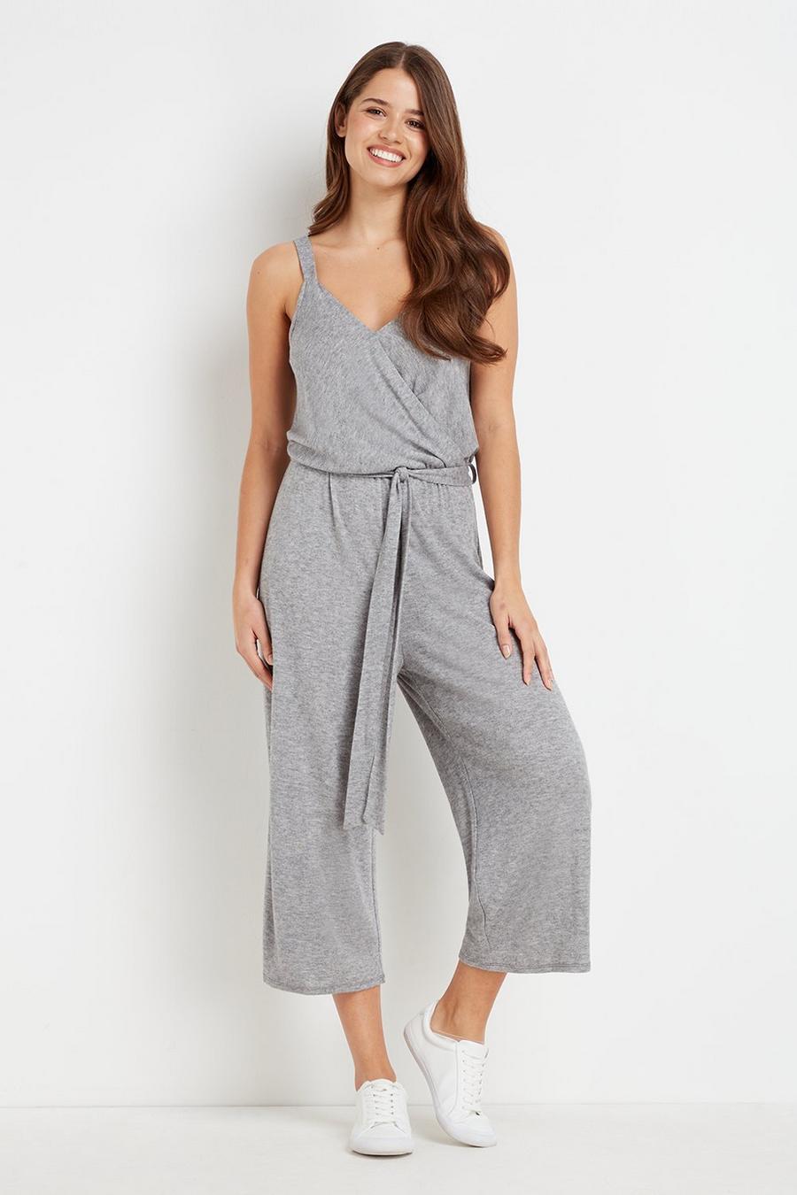 Knit Belted Cropped Jumpsuit