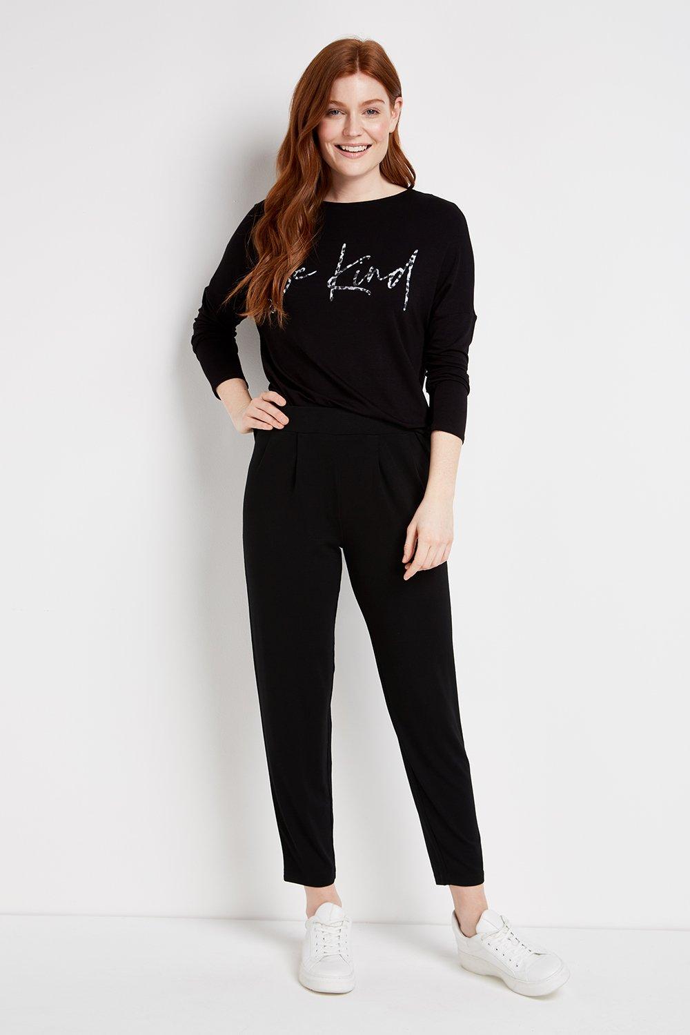 petite tapered trousers