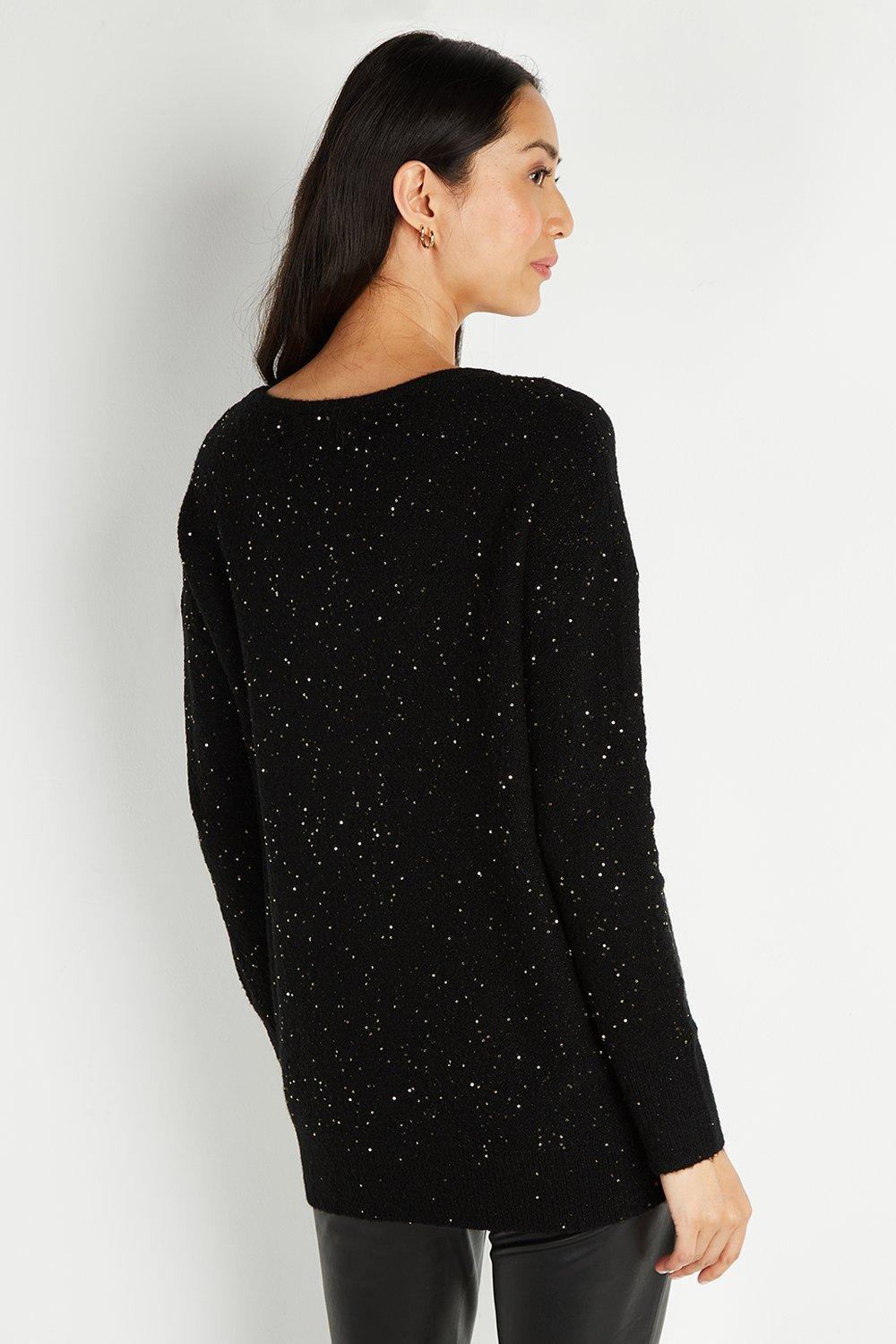 wallis black sequin jumper