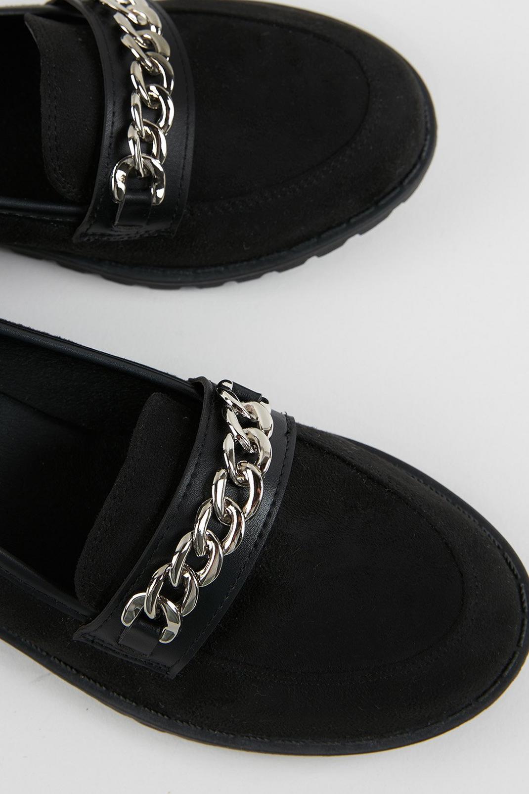 105 Black Chain Detail Loafer image number 2