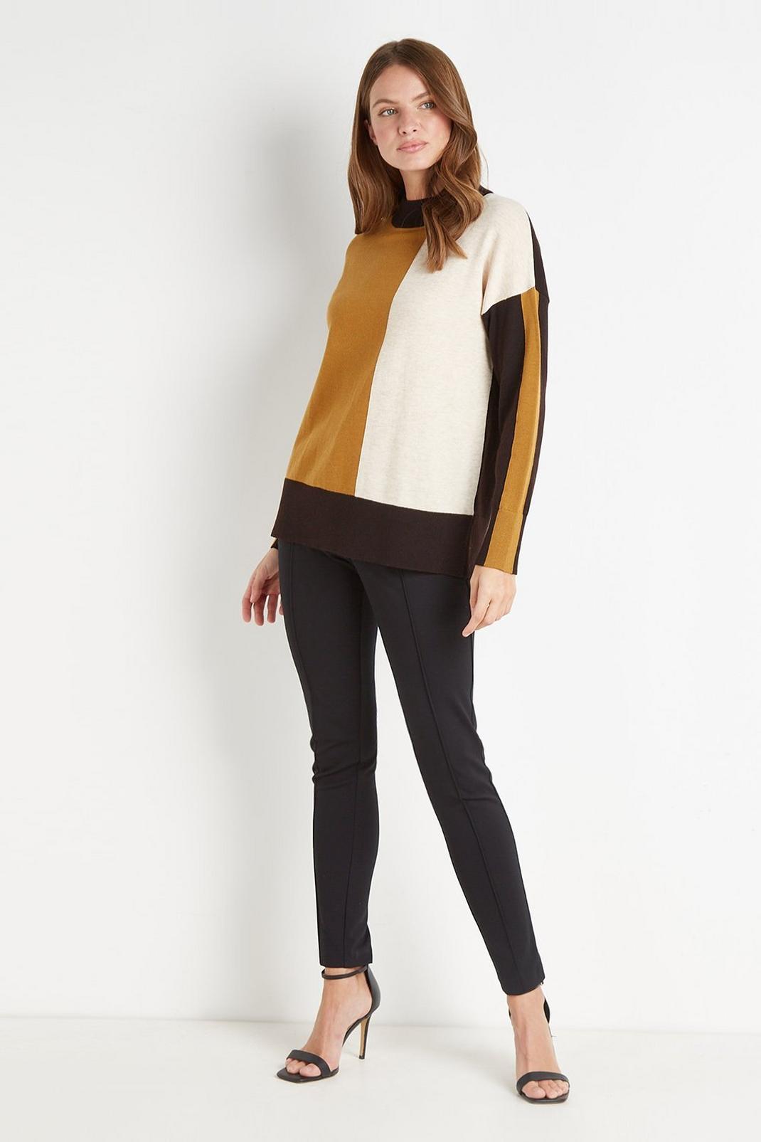 166 Colour Block Wool Mix Jumper image number 2