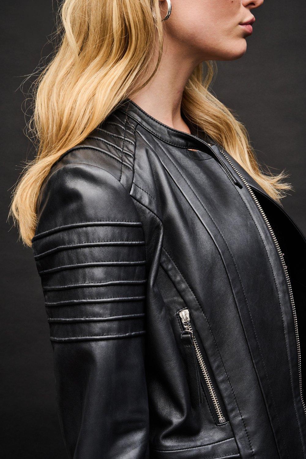 wallis tall leather jacket