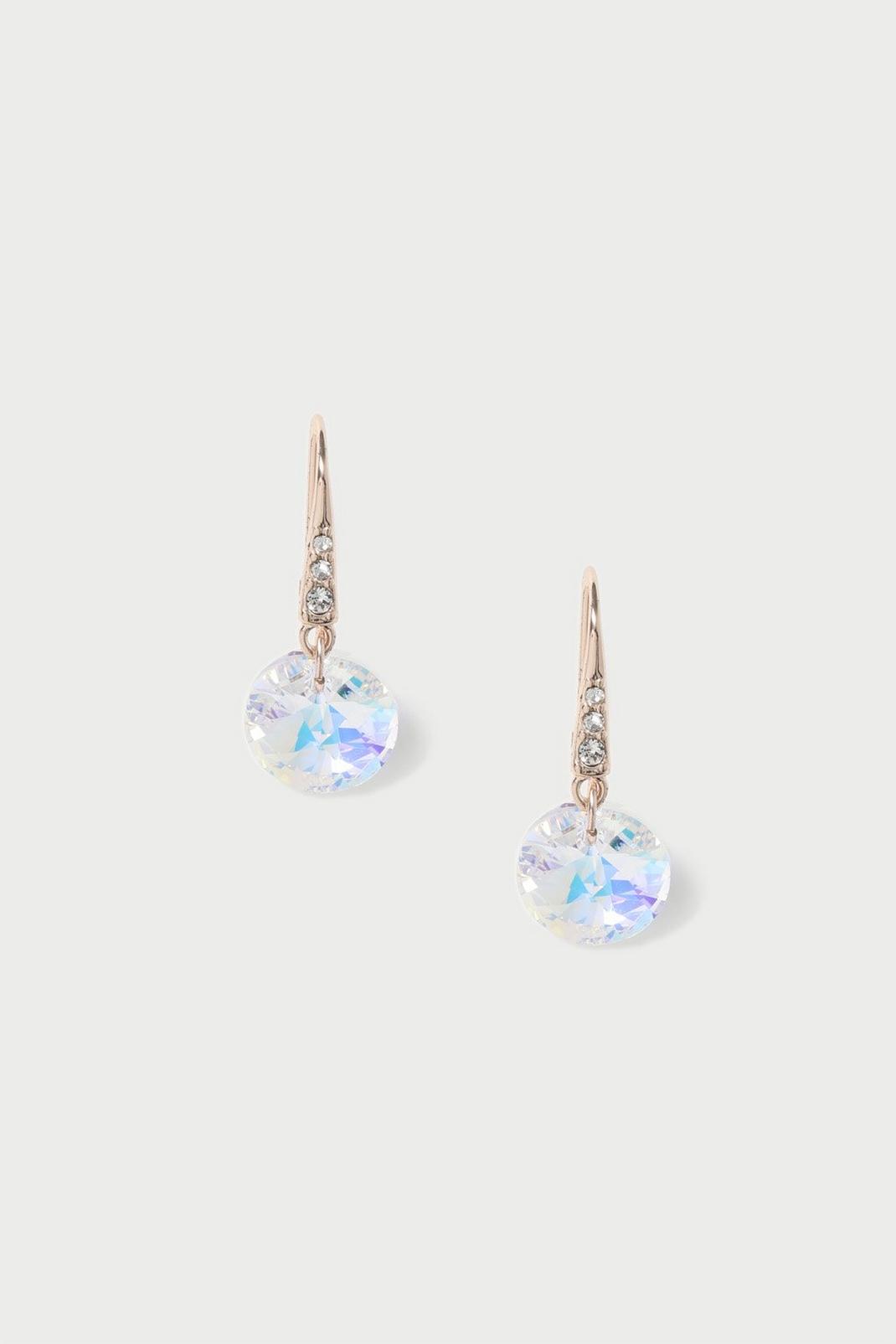 Rose Gold Crystal Drop Earrings image number 1