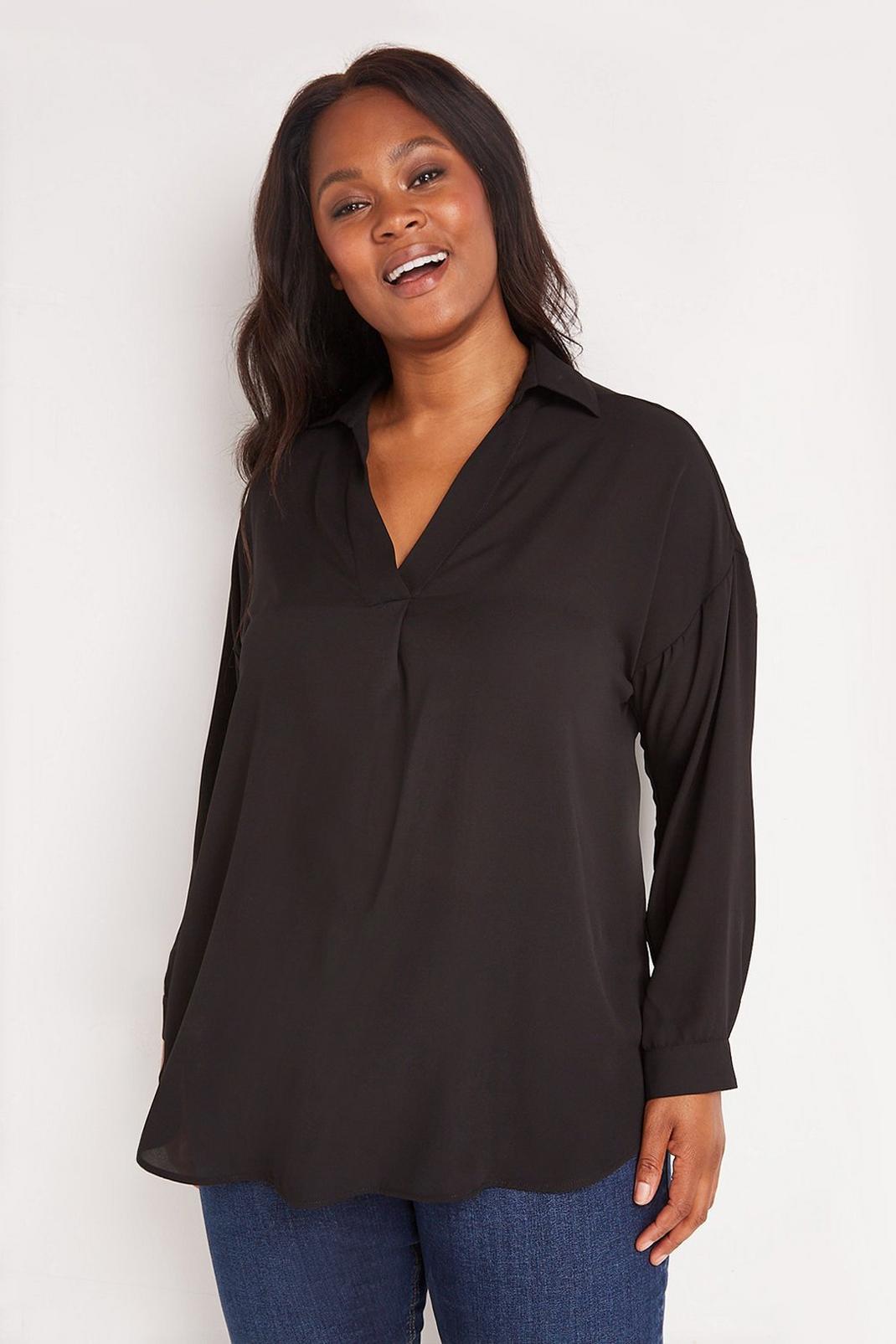 Curve Black Throw On Shirt image number 1