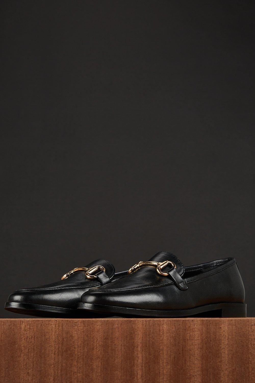 leather chain loafers