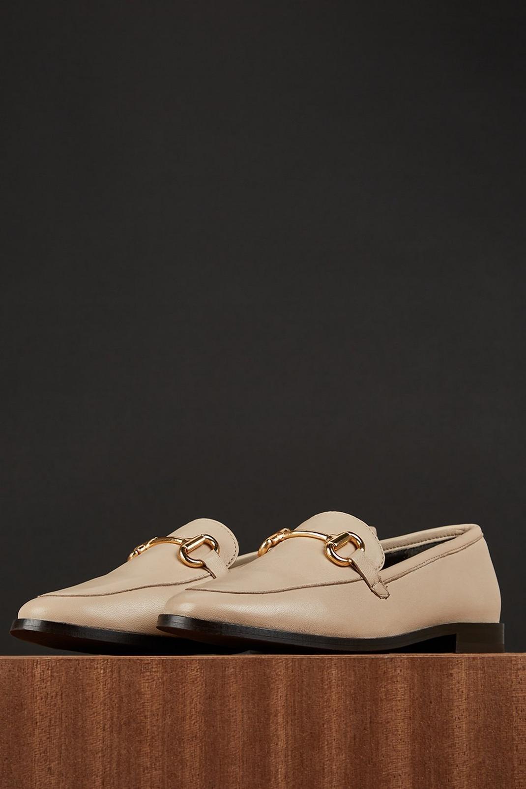 Cream Bethan Leather Snaffle Loafers image number 1