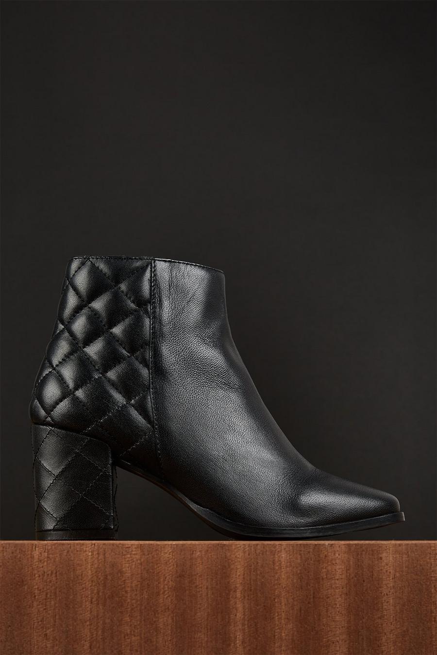 Odis Leather Quilted Ankle Boots