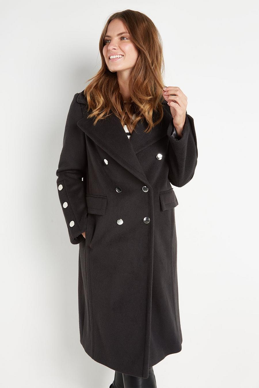Luxury Button Detail Double Breasted Coat