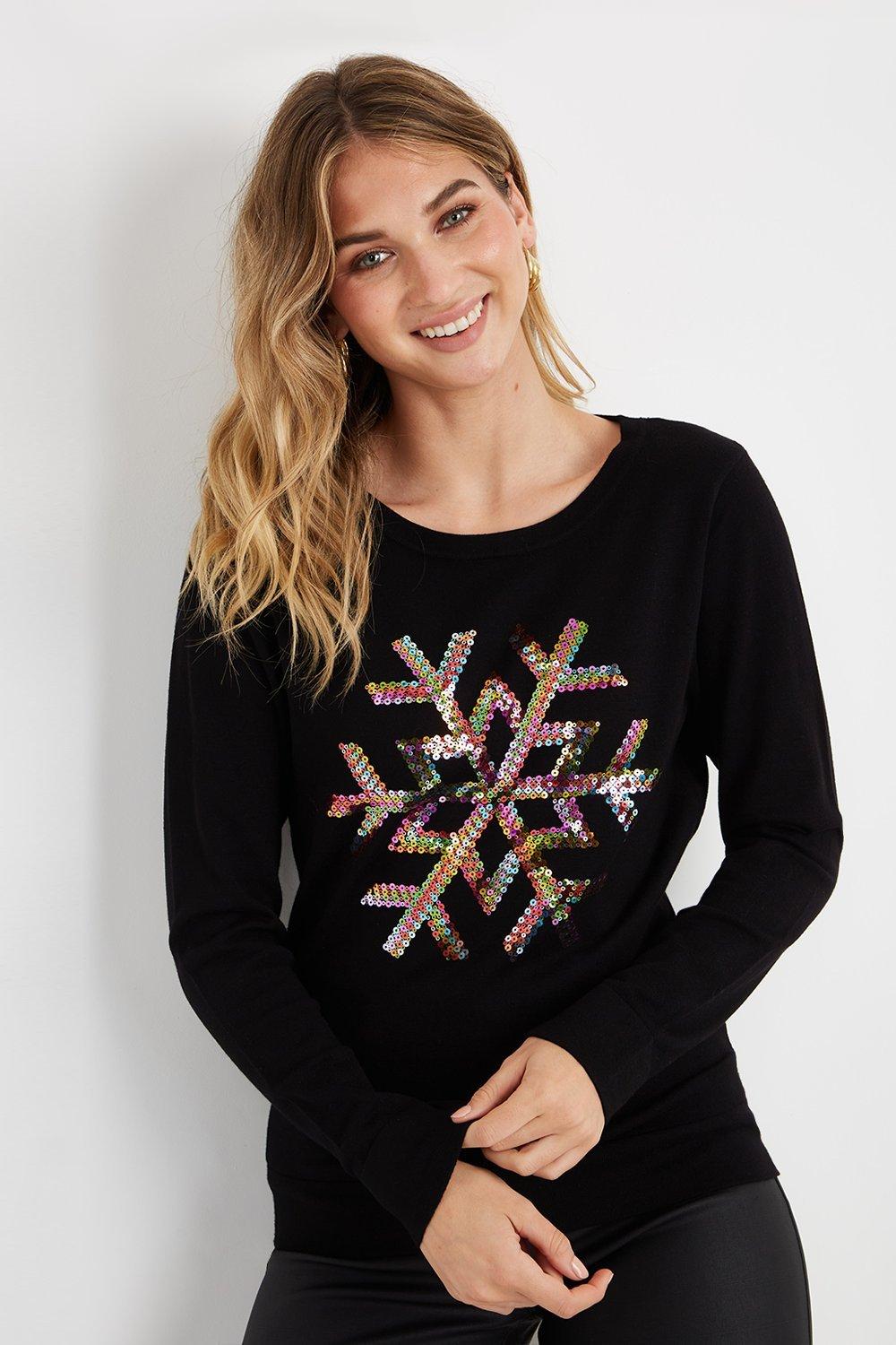 Sequin on sale snowflake sweater