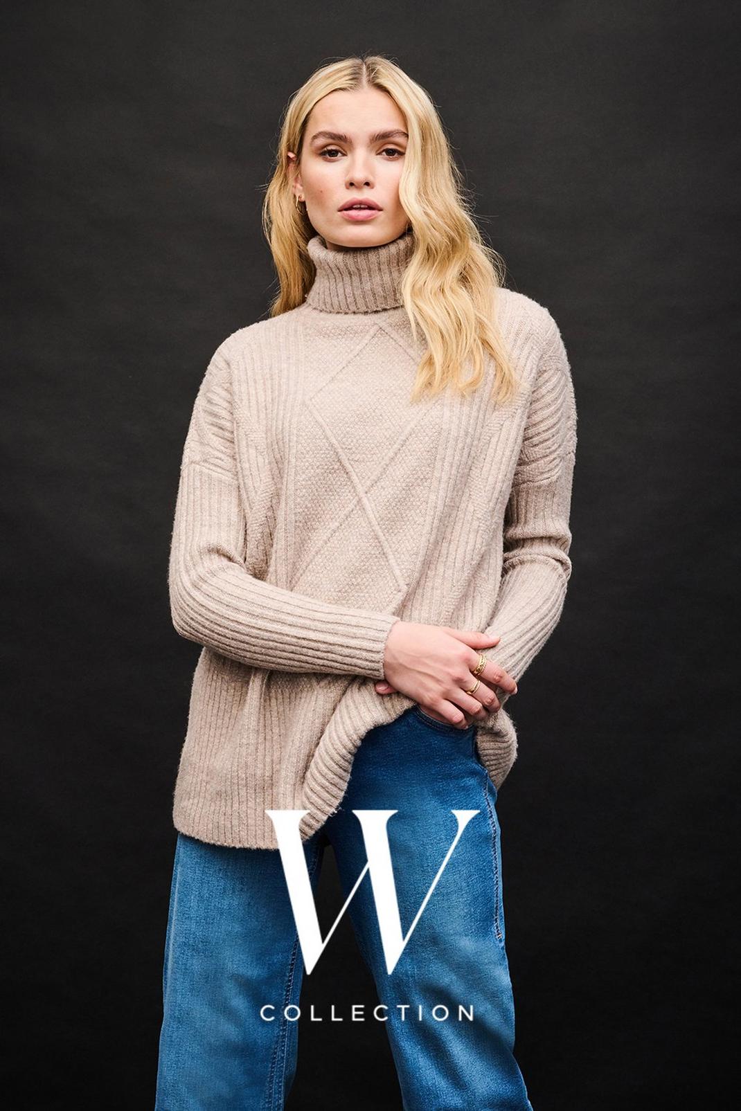 Neutral Cable Knit Roll Neck Boxy Jumper image number 1