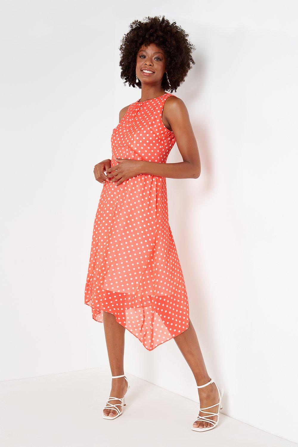 coral spot dress