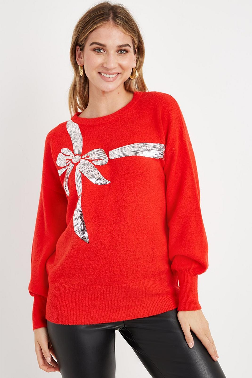157 Xmas Bow Jumper image number 1