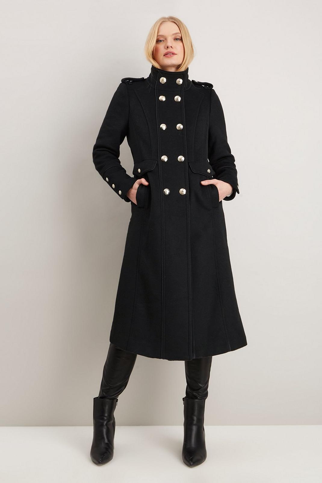 105 Wool Mix Military Maxi Coat image number 1