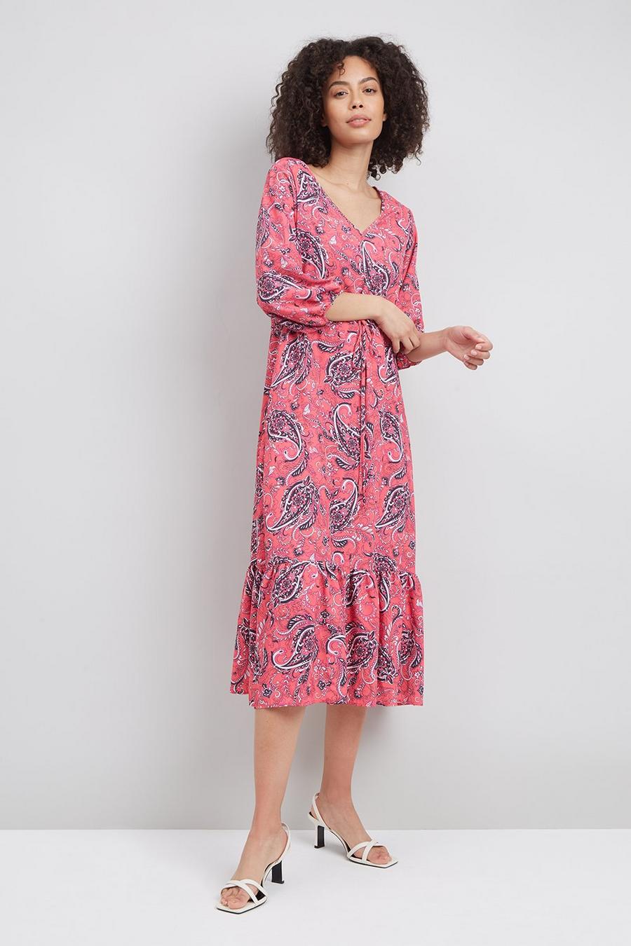 Pink Paisley Relaxed Midi