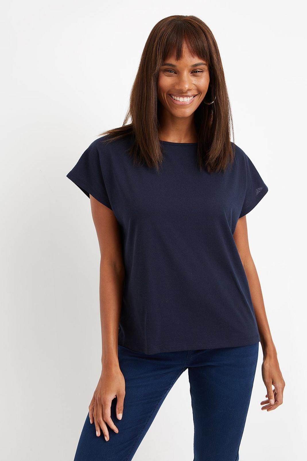 Navy Casual Short Sleeved Jersey T-shirt image number 1