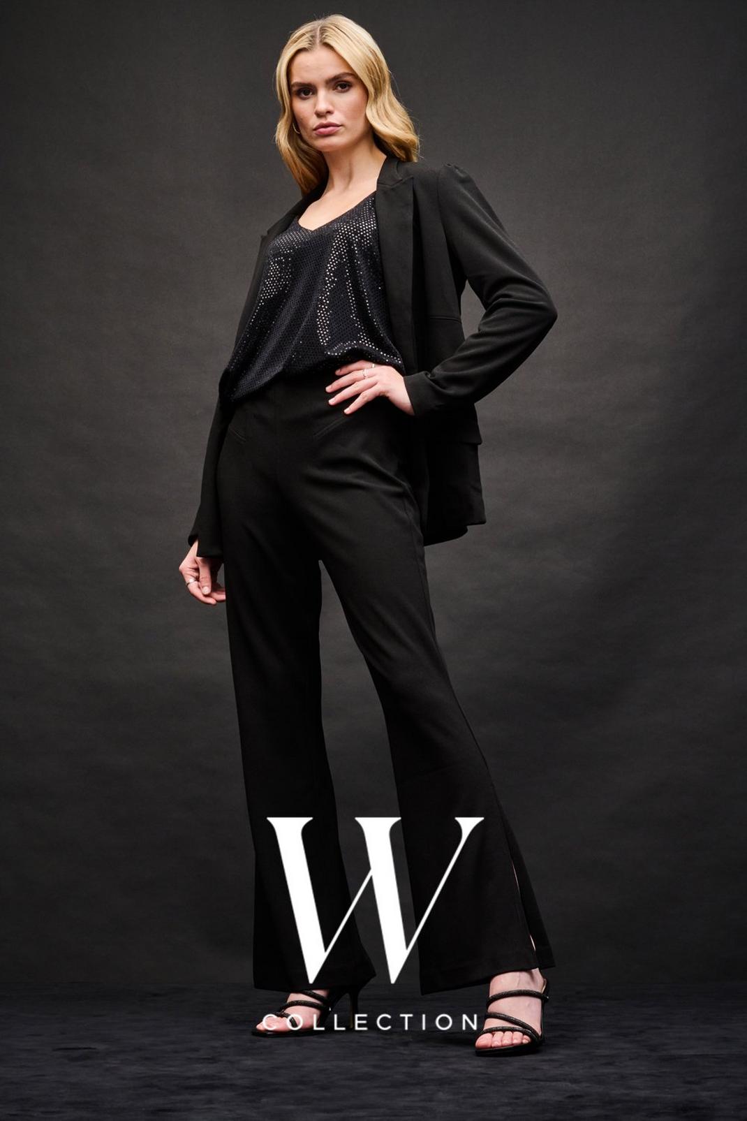 Black Stretch Crepe Suit Trouser image number 1
