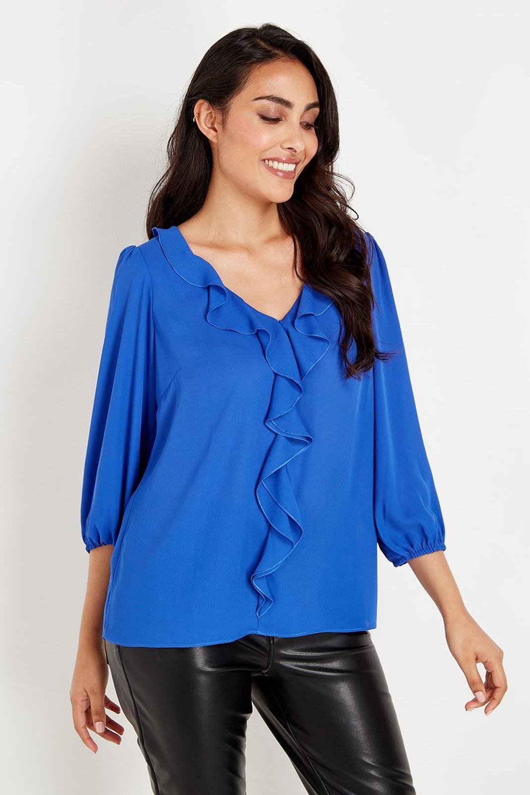 119 Petite Ruffle Front Blouse image number 2