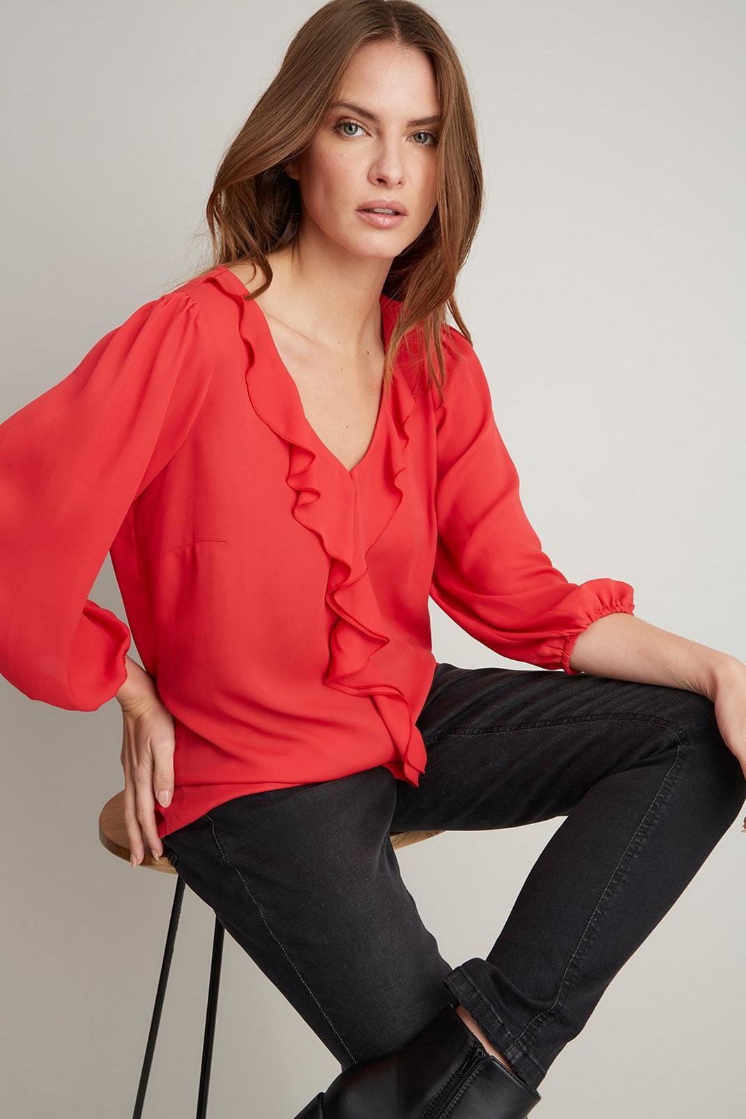 157 Ruffle Front Blouse image number 2