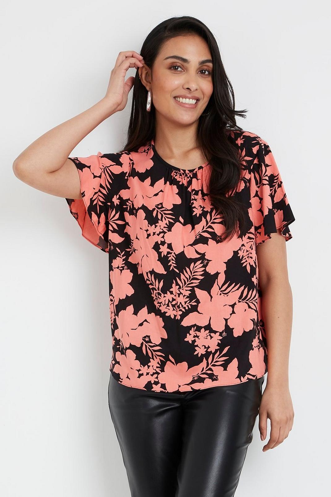 Coral Petite Floral Pretty Tee image number 1