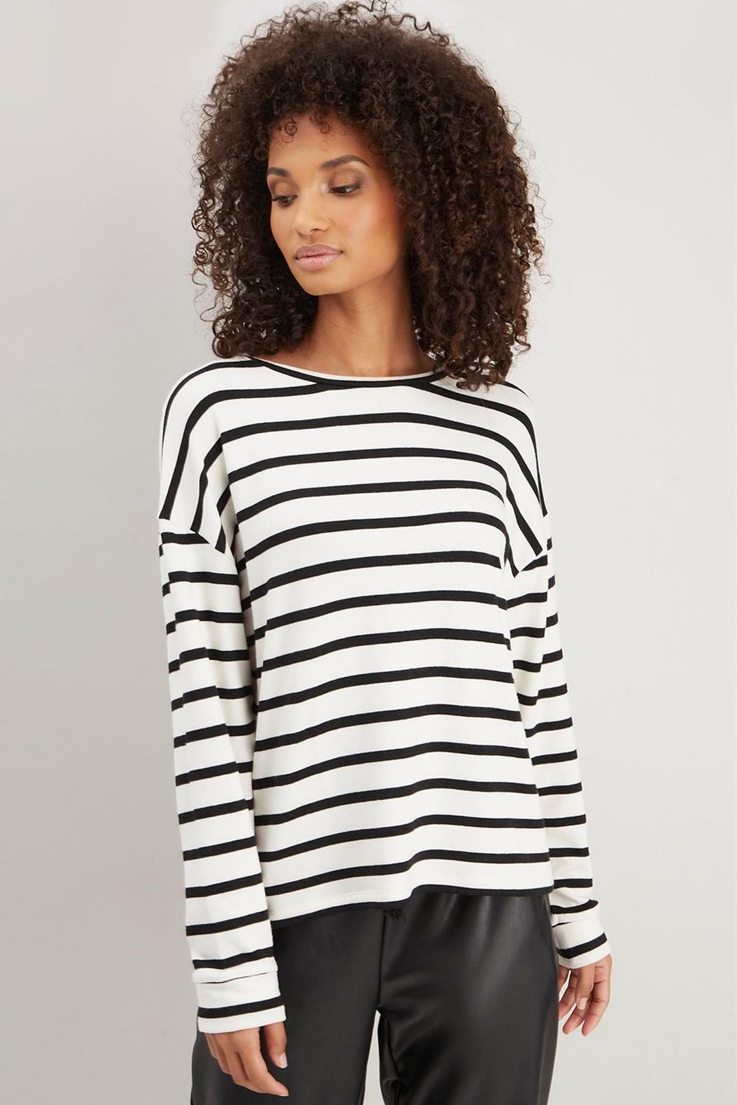 White Stripe Sweatshirt image number 1
