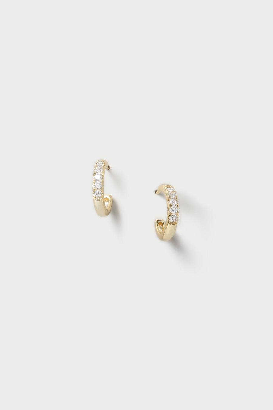 Gold Plated Diamonte Hoops