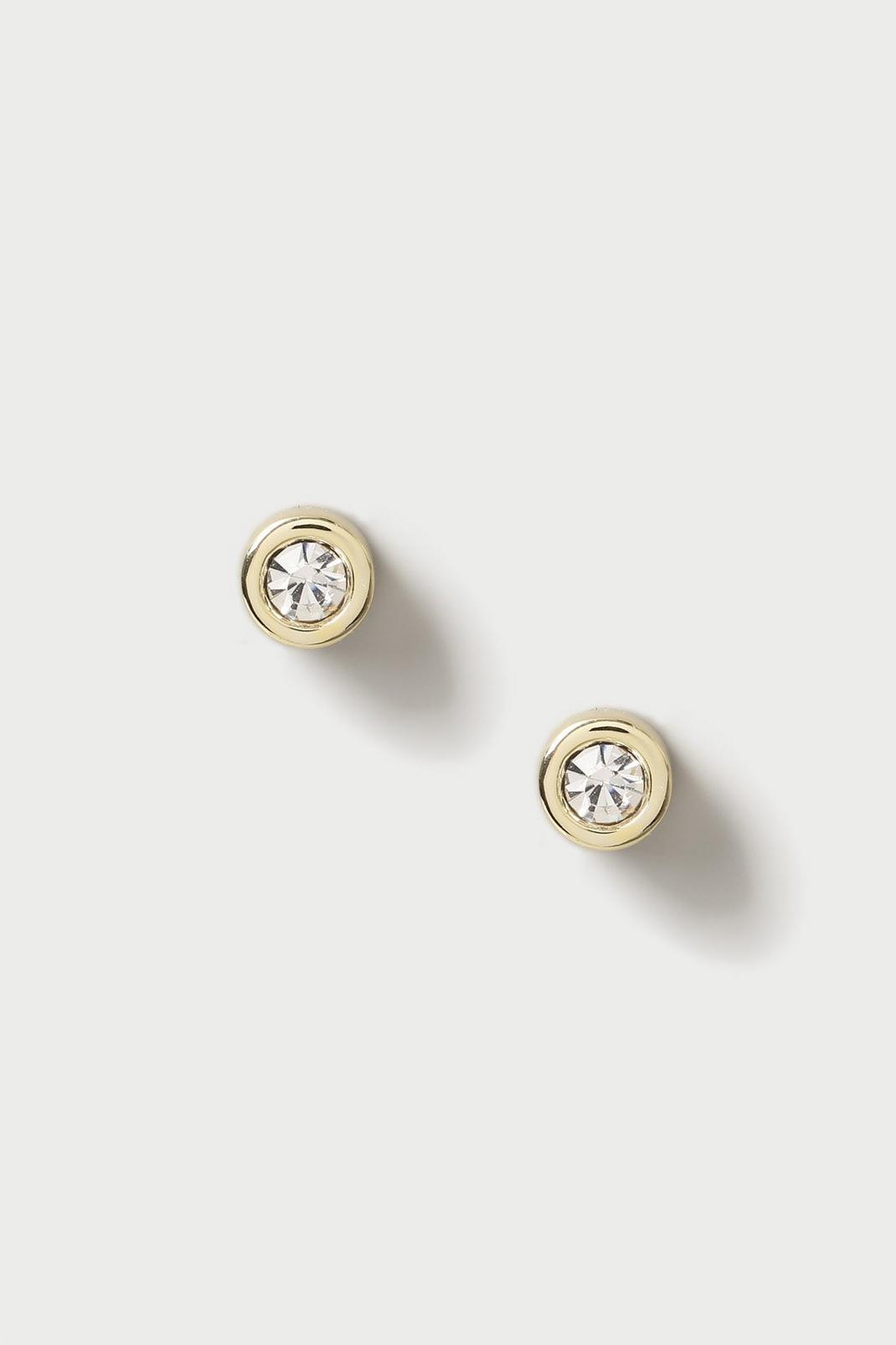 128 Gold Plated Diamonte Studs image number 1