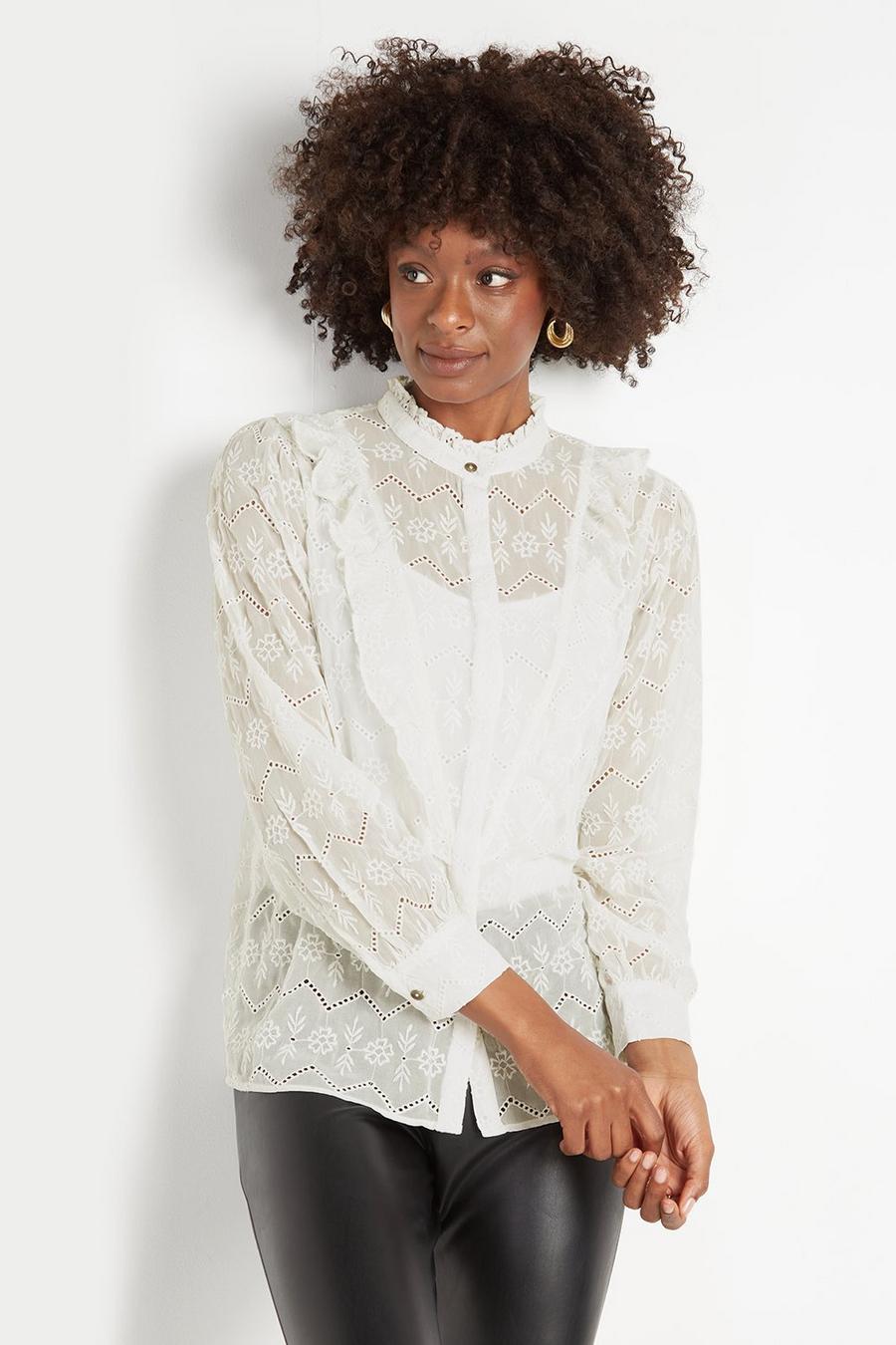 Broderie Frill Top