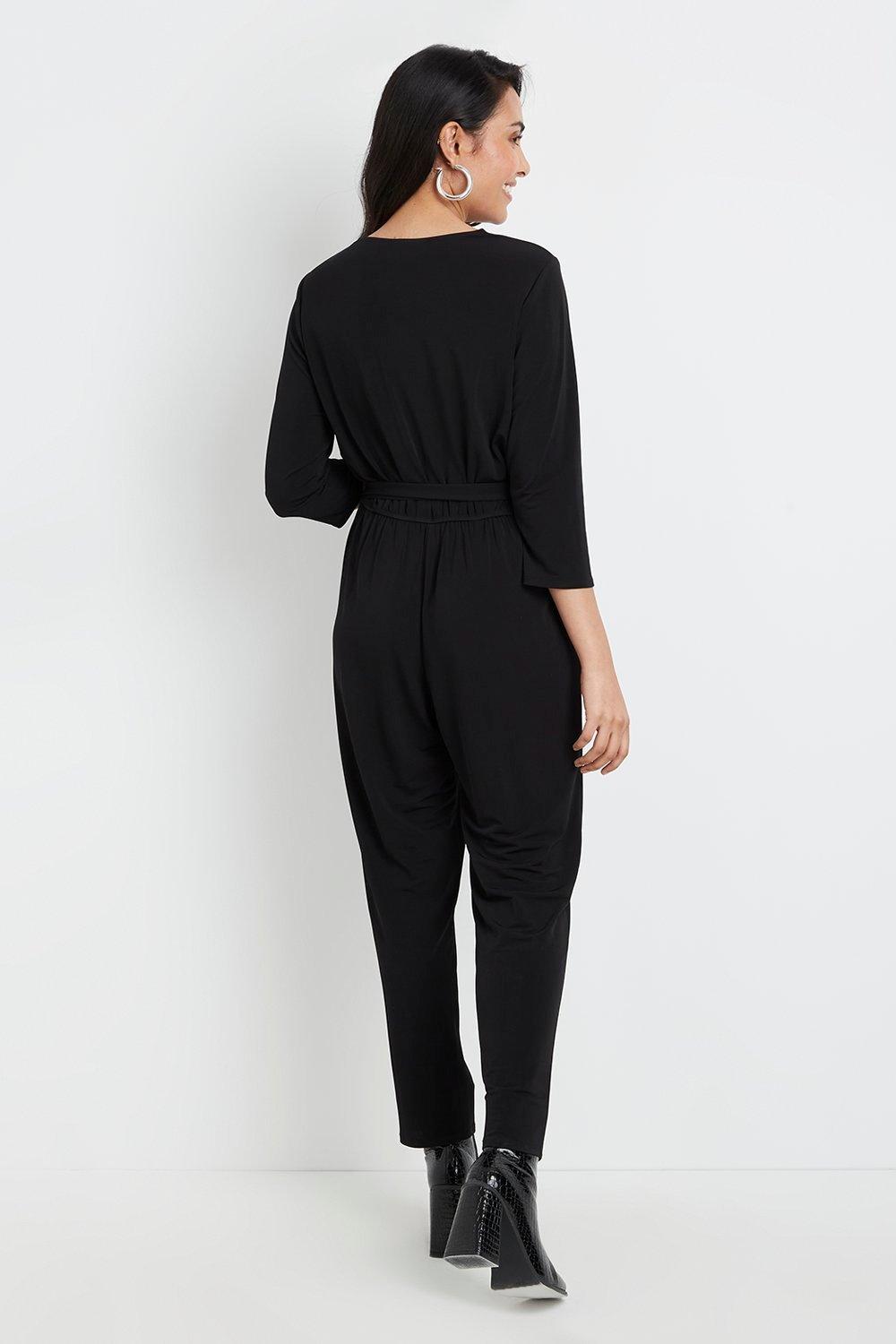 Wallis petite store black jumpsuit