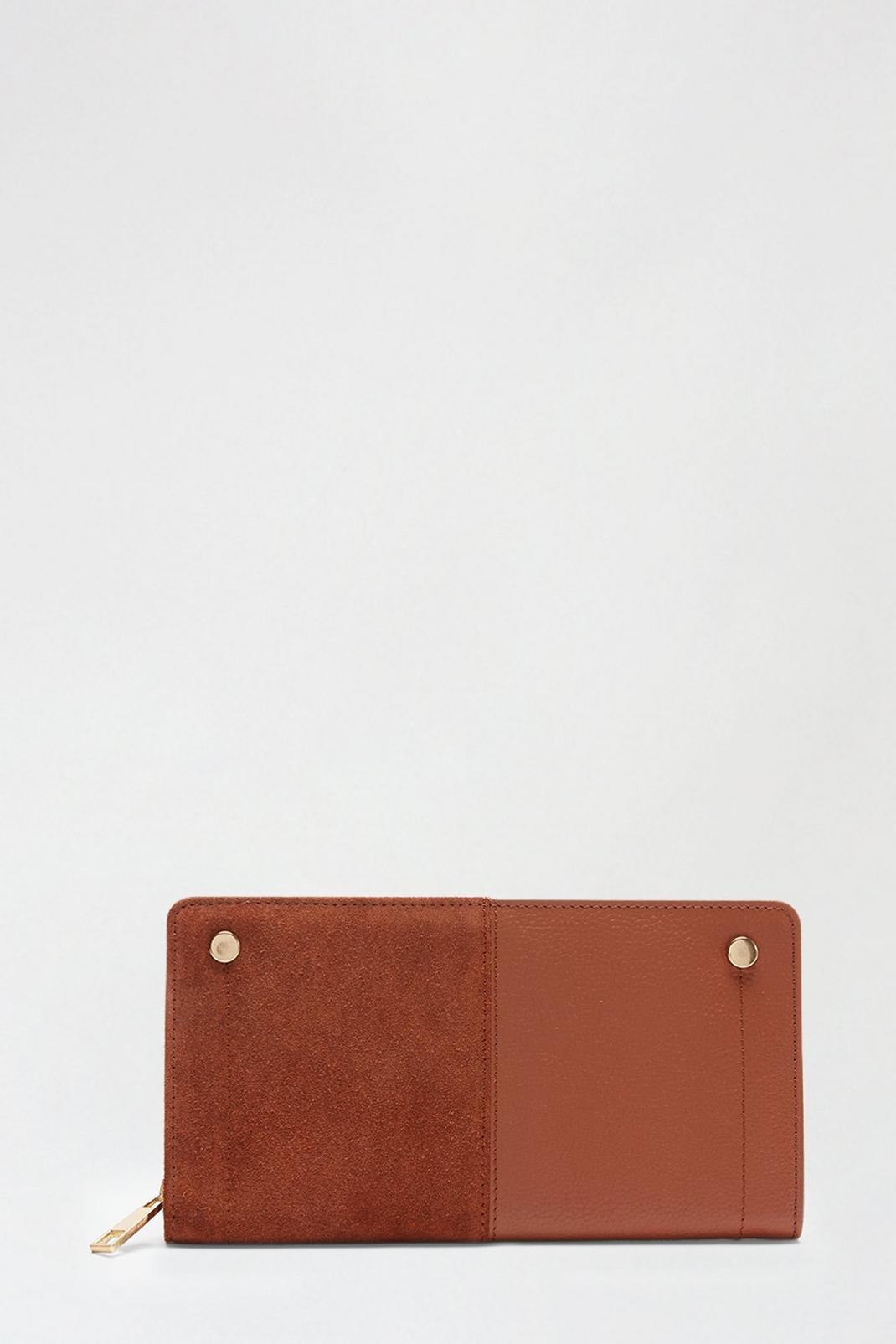 Tan Luxe Leather And Suede Mix Purse Purse image number 1