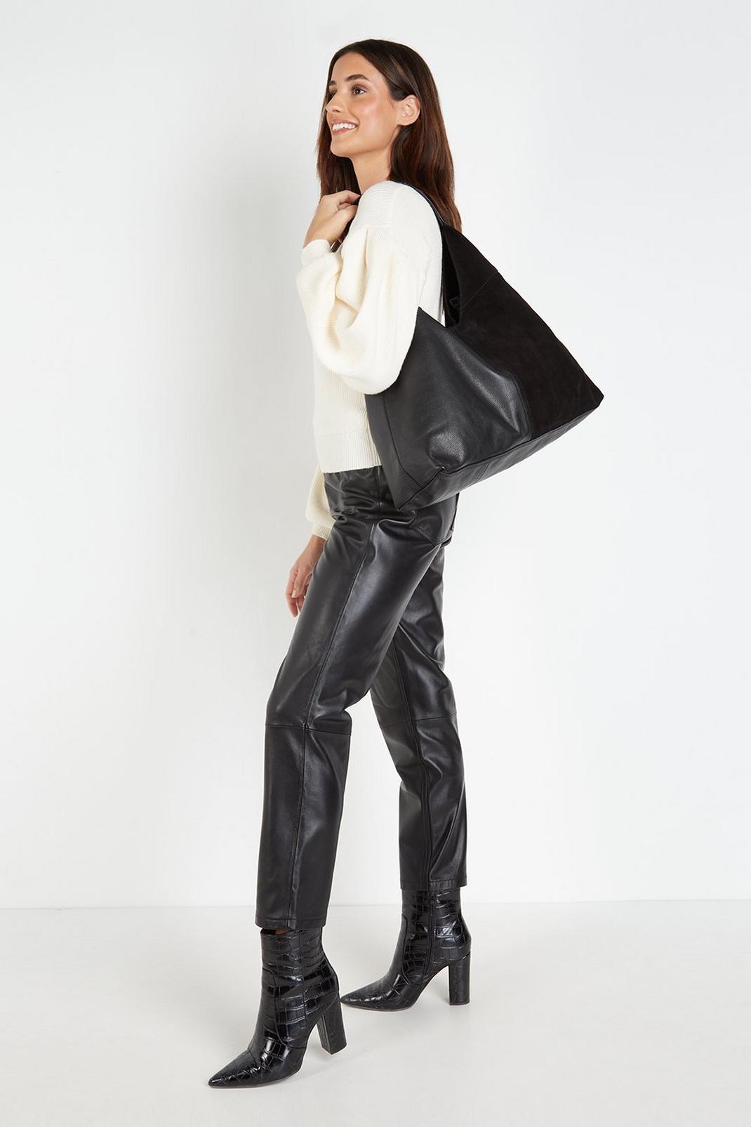 105 Luxe Leather And Suede Mix Hobo image number 1