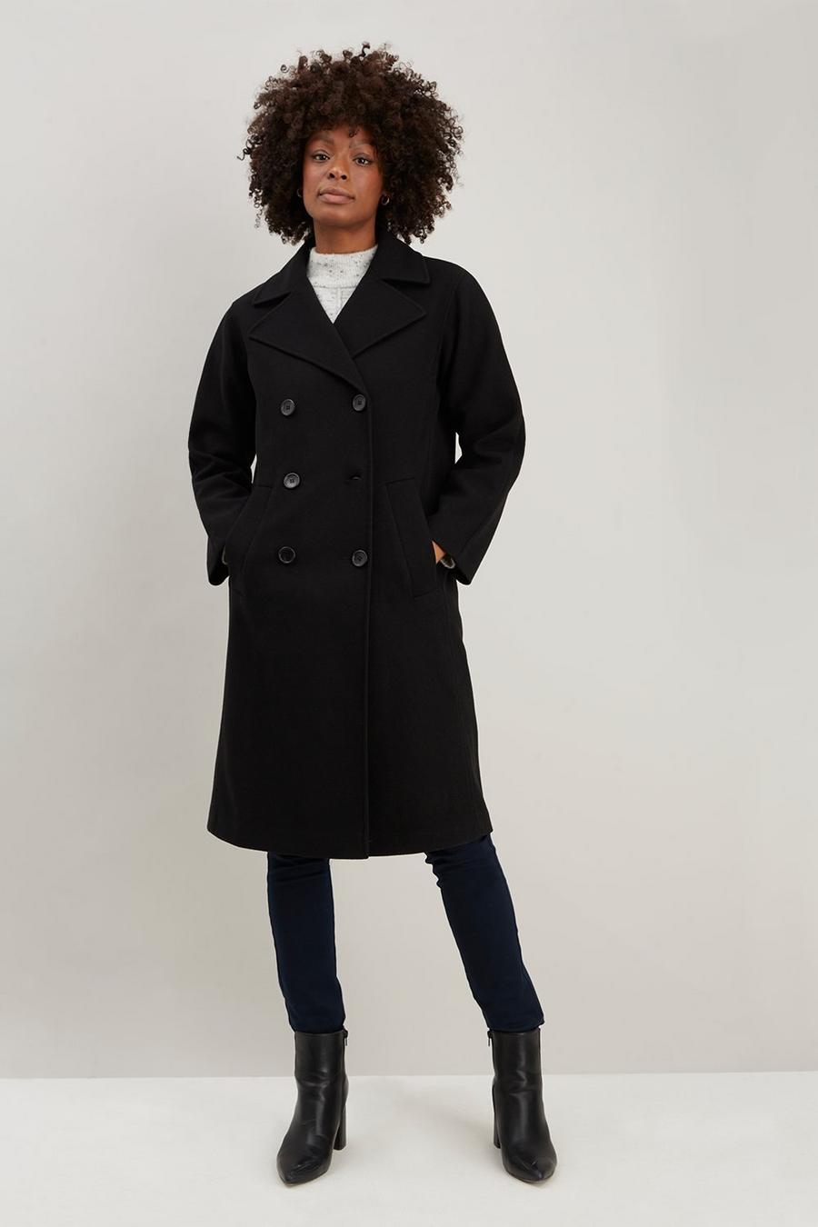 Military Button Detail Coat