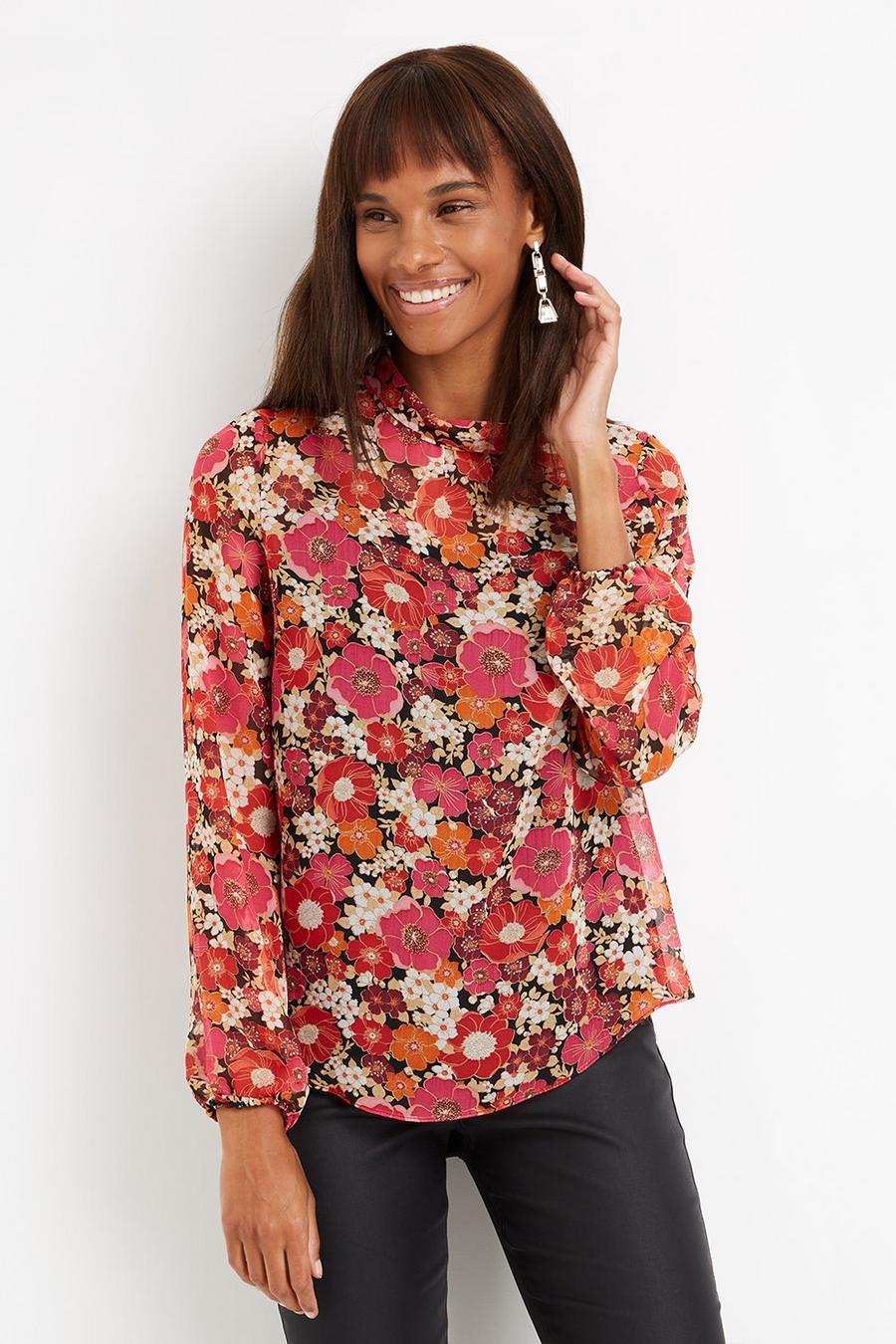 Floral Roll Neck Top