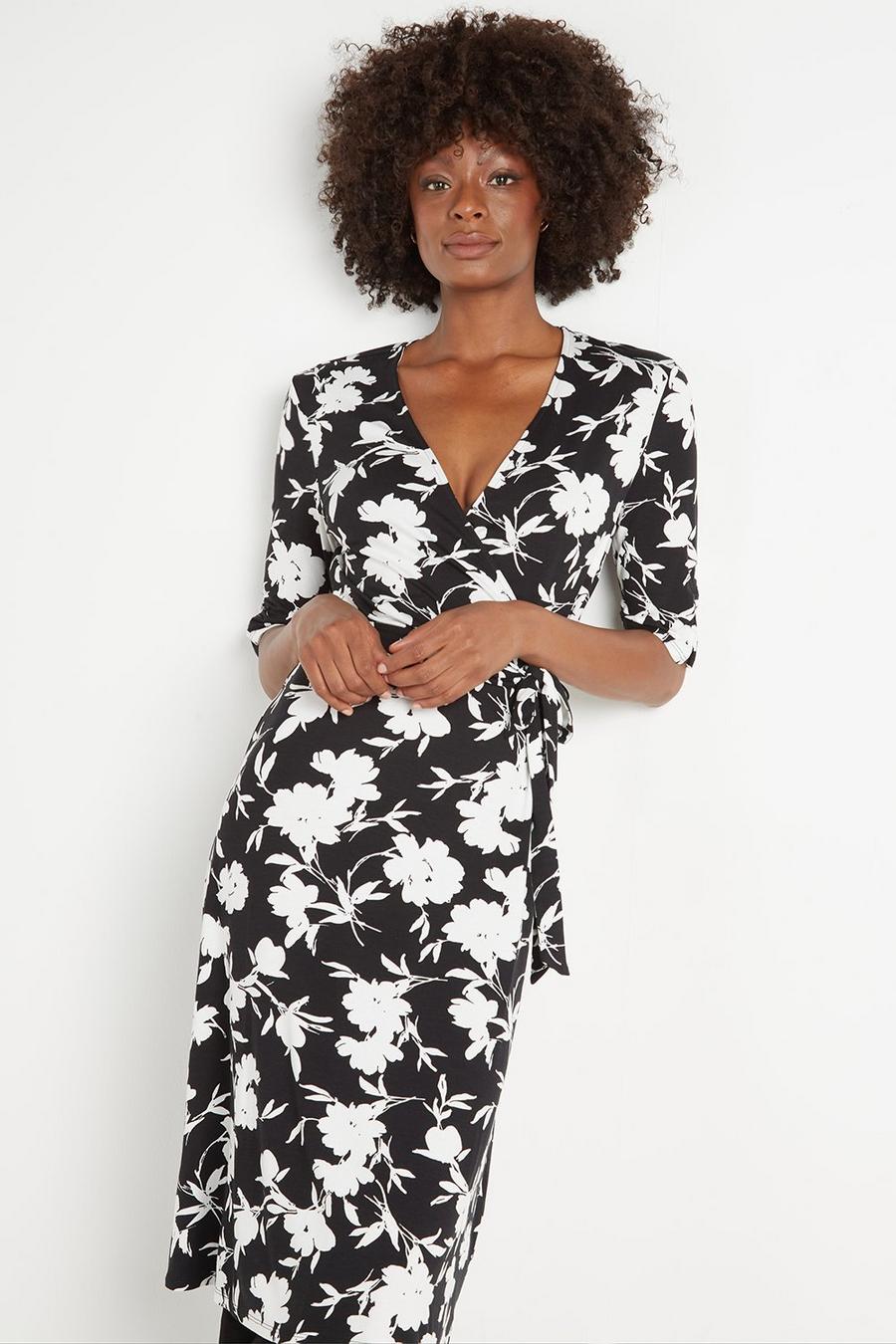 Tall Silhouette Floral Jersey Wrap Dress