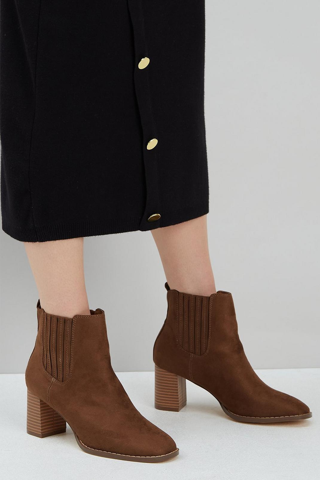 Taupe Aaron Stacked Heel Ankle Boot image number 1