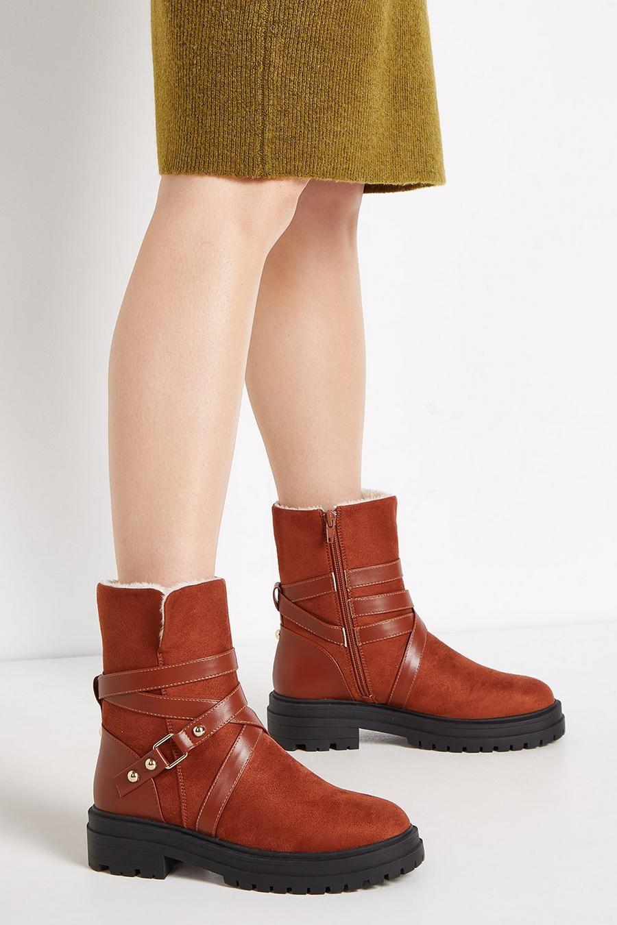 Wide Fit Ali Cross Over Ankle Boots
