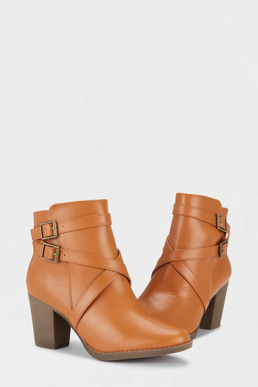 Alisha Cross Over Strap Ankle Boots