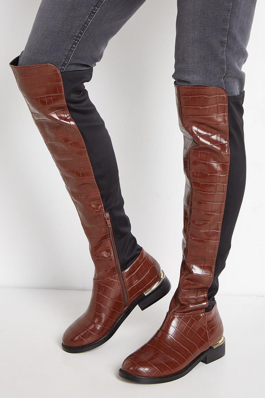 Harper Gold Clip Detail High Leg Boot