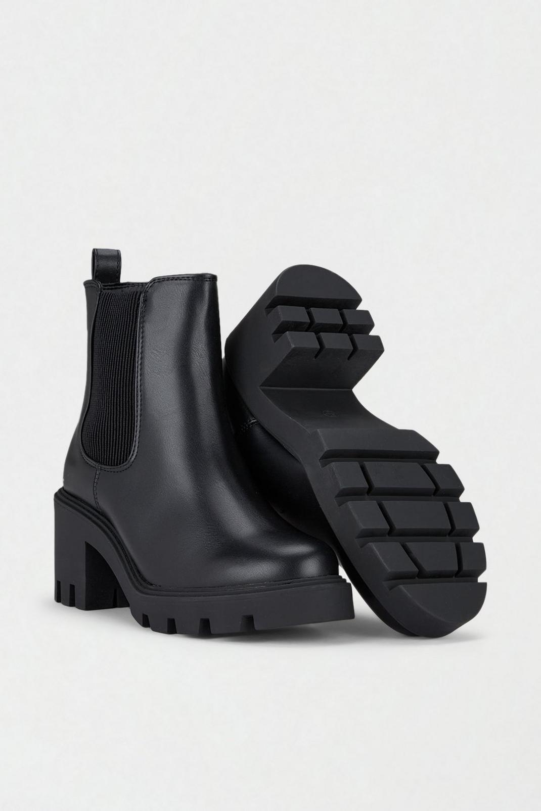 Black Wide Fit Molly Heeled Chelsea Boot image number 1
