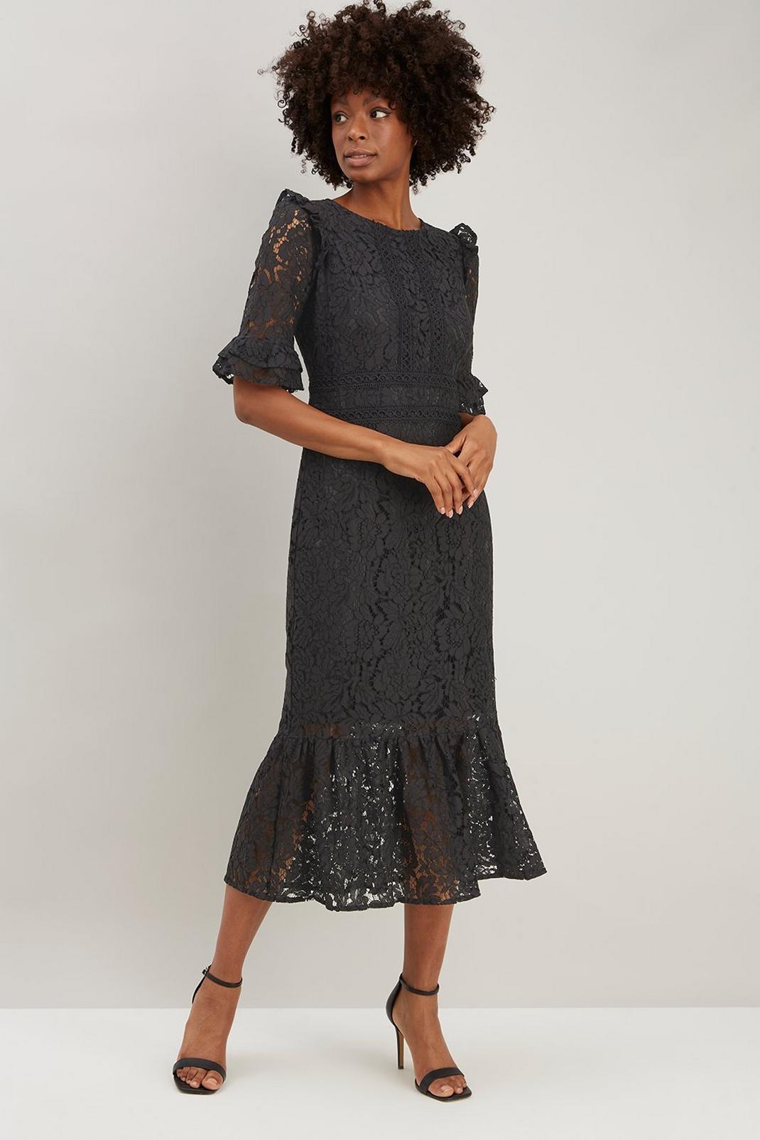 105 Lace Frill Sleeve Midi Dress image number 2