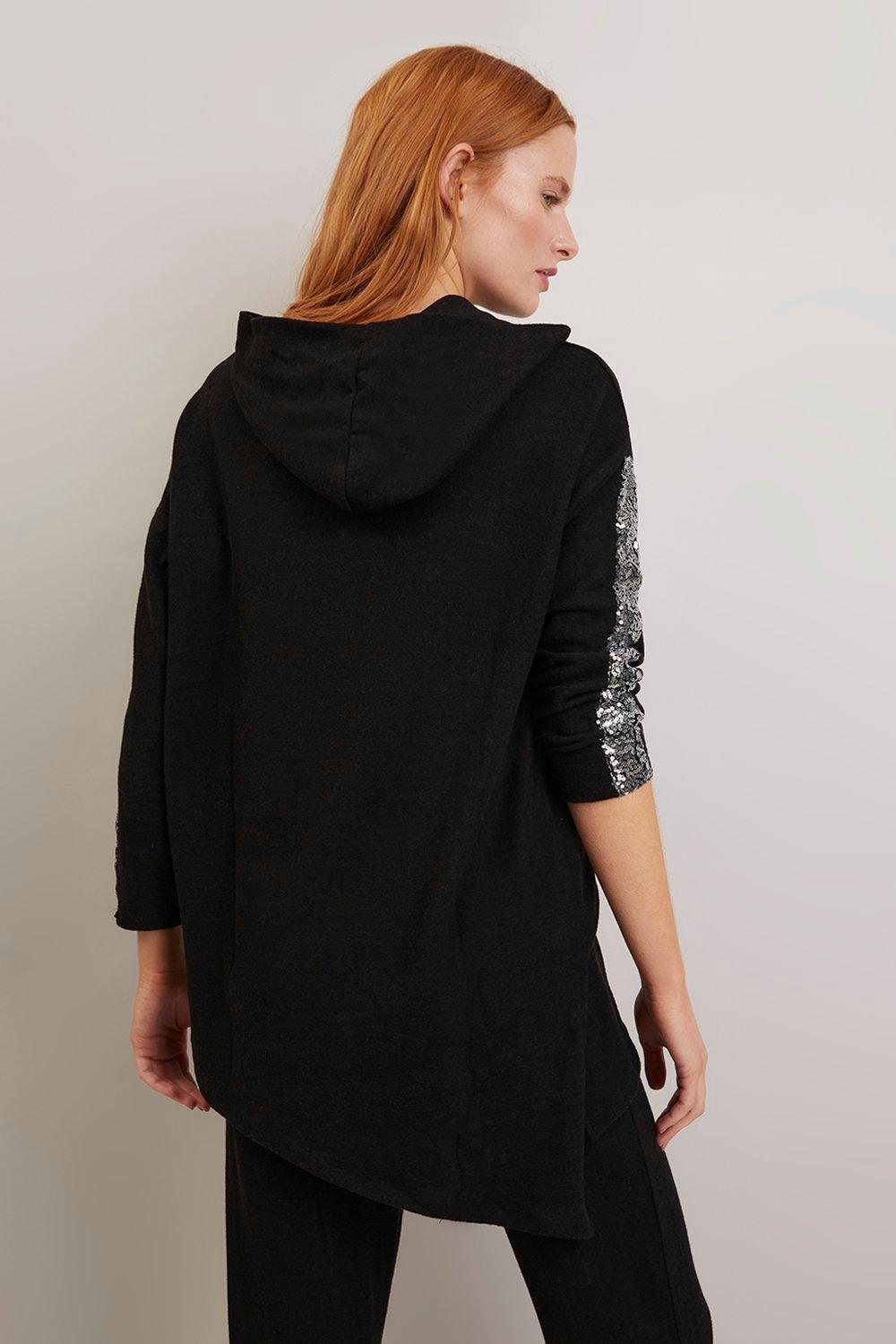 Asymmetric clearance hoodie women's