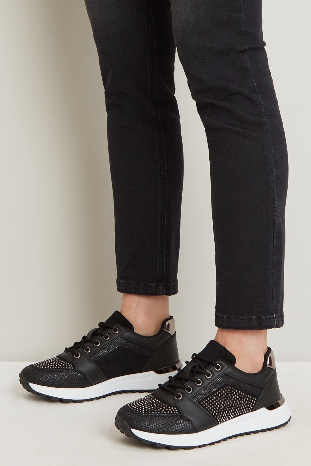 diamante black trainers